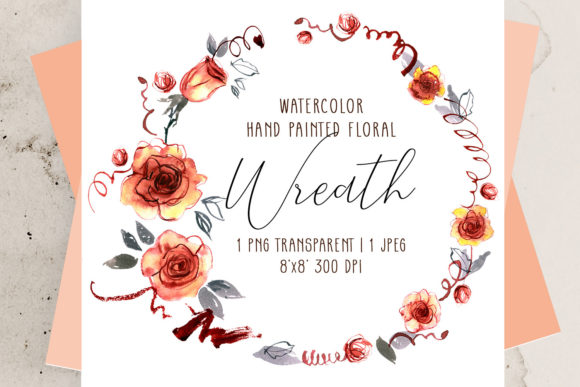 Evaluating a Watercolor Floral Wreath with Roses Design
