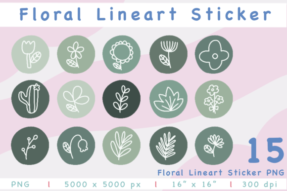 Practical Applications for Line Art Floral Sticker PNG Files