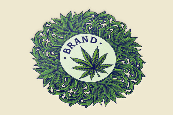 The Classic Luxury Cannabis Floral Badge: A Versatile Design Asset