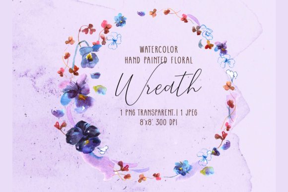 The Versatile Charm of a Watercolor Floral Wreath with Pansies