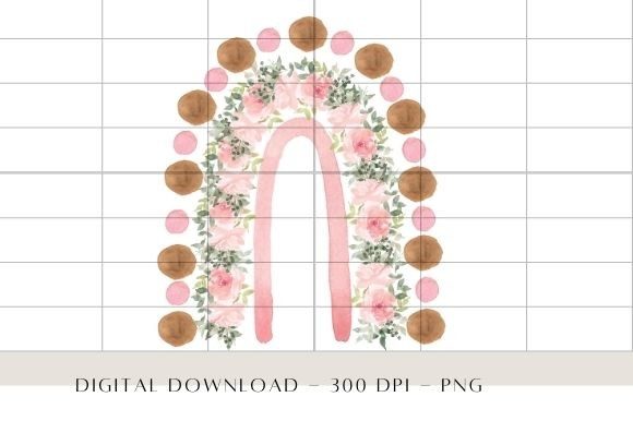 Unlock Creativity: Pink Rainbow Floral Watercolor Clipart for Sublimation