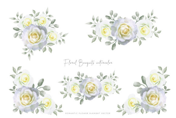 Watercolor Floral Bouquets Background Design Templates