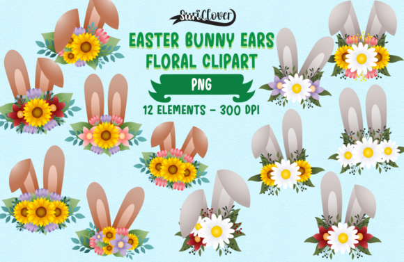 Your Guide to Using Easter Bunny Ears Floral Clipart PNG in Creative Projects